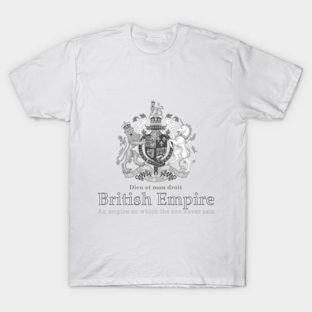 British Empire - black and white coat of arms T-Shirt by Madi's shop